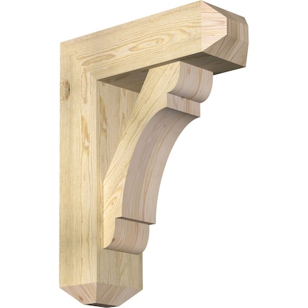 Ekena Millwork Olympic Craftsman Rough Sawn Bracket w/ Offset Brace, Douglas Fir, 8"W x 24"D x 32"H BKT0806X24X32OLY04RDF